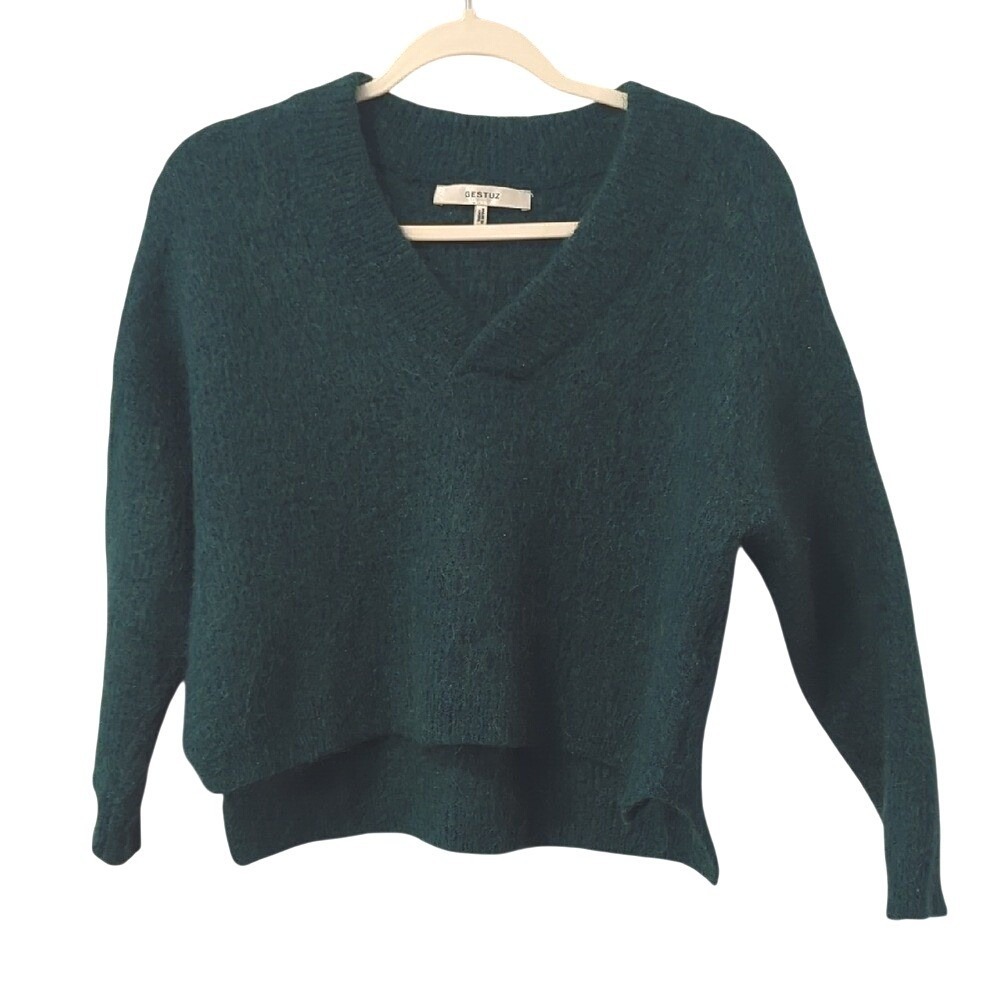 Mohair Sweater‎ Gestuz Brenda GZ V-Neck Pullover Green size Small